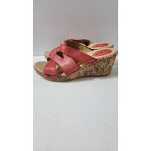 B.O.C. Born Concept Floral Cork Wedge Sandals Size 9